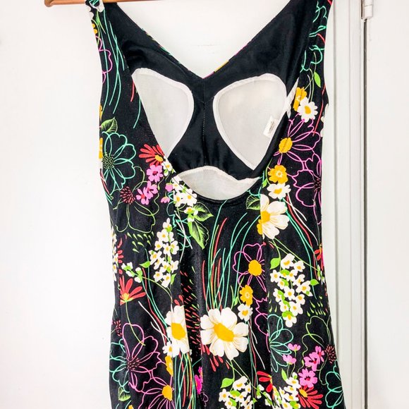 Vintage 60s One Piece Bathing Suit Dress US 10/12 - Picture 4 of 8